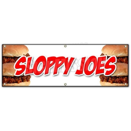 Signmission SLOPPY JOES BANNER SIGN beef chicken bun sliders homemade food lunch B-72 Sloppy Joes